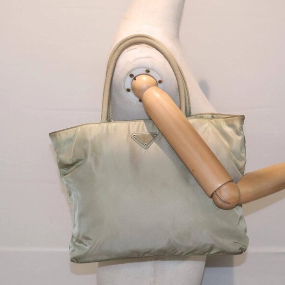 PRADA Tote Bag Nylon Cream Auth - Picture 1 of 16